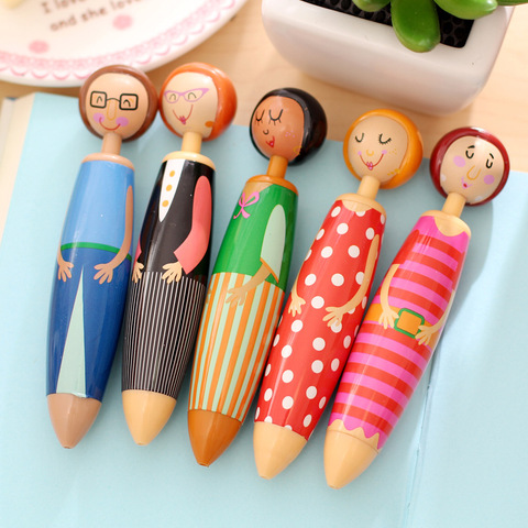 1 PCS Cute Kawaii Doll Stationery Pen Ballpoint Pen Creative Ball Pens for Kids Writing Students Children School Gift ► Photo 1/6
