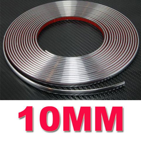 10mm x 3metres CHROME STYLING MOULDING TRIM STRIP SELF ADHESIVE FOR CAR Rearview Mirror ► Photo 1/2
