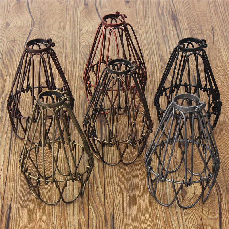Vintage Bulb Cage Shade Wire Industrial light Frame lamp Guard Bar Cafes Retro 