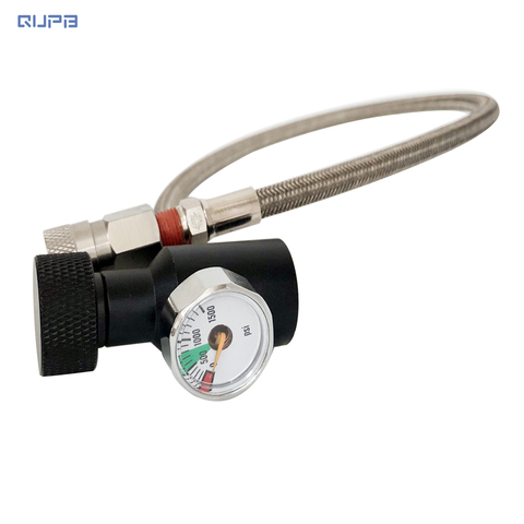 QUPB PCP ASA ON/OFF Valve with 1/8NPT Gauge and Hose Thread for HPA Gas Cylinder REG003 ► Photo 1/6