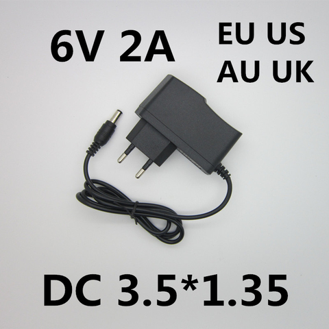 Best quality AC/DC Adapter DC 6V 2A 2000MA AC 100-240V Converter Adapter 6 V Volt Charger Power Supply EU Plug DC 3.5*1.35mm ► Photo 1/1