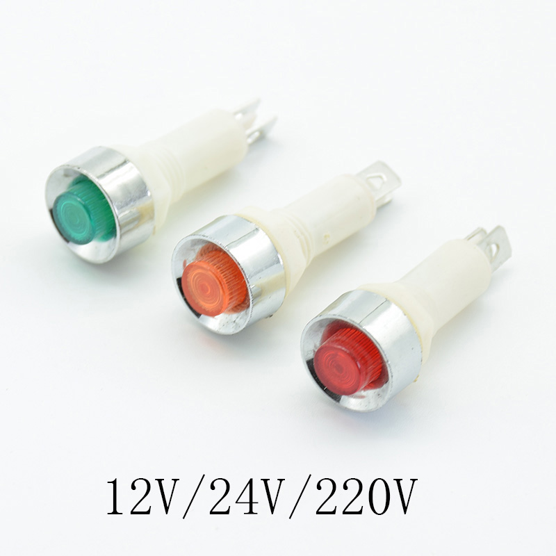5Pcs 24V LED Indicator Pilot Signal Light Lamp Red Green Blue Yellow White 