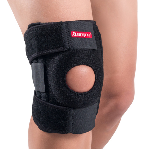 Kuangmi Knee Brace Support Sports Knee Pads Basketball Open Patella Band Knee Cap Protector Adjustable Wraps Bandage Rodilleras ► Photo 1/6