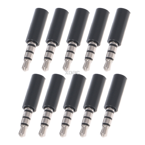 10Pcs Gold 4 Pole 3.5mm Male Stereo Earphone Headphone Jack Plug Soldering White/Black   M13 dropship ► Photo 1/1