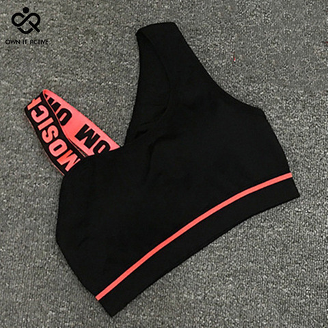 New Letter Cut Out Sports Bra Women Fitness Yoga Push up  Gym Padded Sports Top Athletic Sexy  Workout Running Clothing P165 ► Photo 1/6