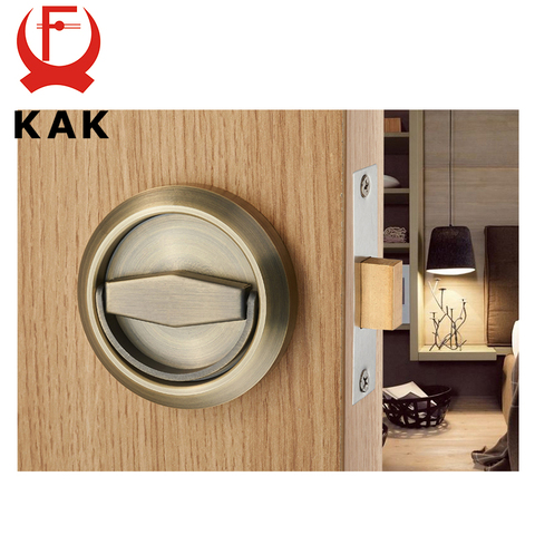 KAK Hidden Door Locks Stainless Steel Handle Recessed Invisible Keyless Mechanical Outdoor Lock For Fire Proof Home Hardware ► Photo 1/6