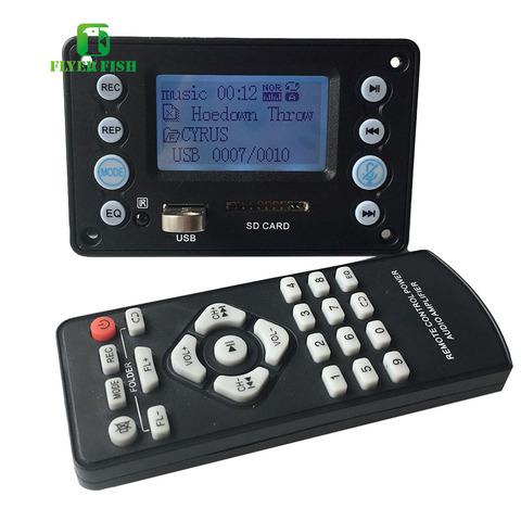 Bluetooth 4.2 MP3 LCD Display Module Decoder Board Audio Receiver APE FLAC WMA WAV Decoding Voice Recorder USB 32G Support FM ► Photo 1/6