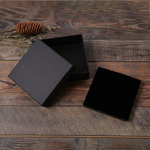 Wholesale 12 Pcs/Lot Black Kraft Paper Jewelry Box Bracelet Bangles Necklaces Rings Box Christmas Gift Jewelry Box Dropshipping ► Photo 1/6