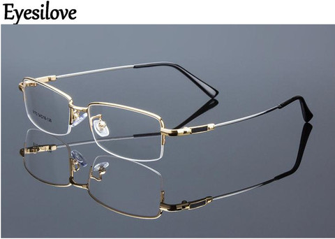 Eyesilove super light metal Finished myopia glasses men or women Nearsighted Glasses prescription glasses degree -0.50 to -8.00 ► Photo 1/1