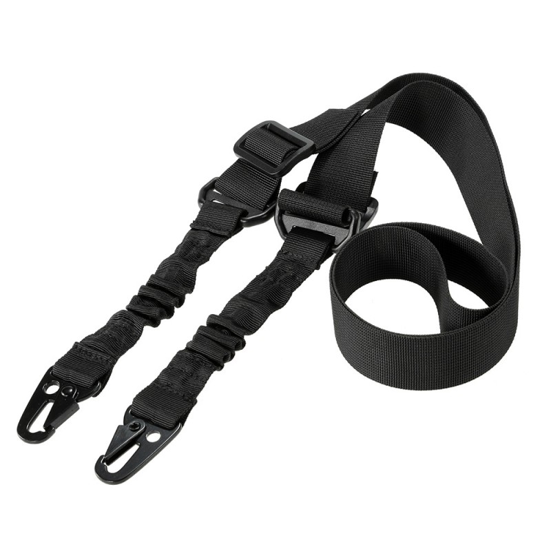 Tactical 2 Point Adjustable Sling Strap Rifle Airsoft Buckle Gun Bungee Hunting 
