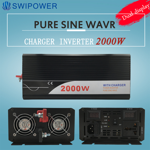 ups inverter 2000W pure sine wave inverter with charger 12V 24V 48v DC to AC 220V 230V 240v solar power inverter ► Photo 1/6