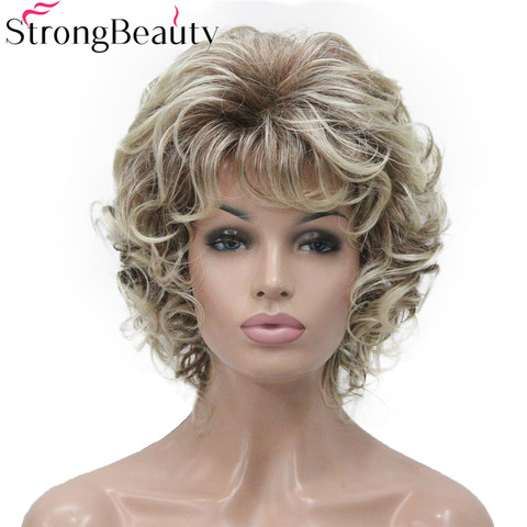 StrongBeauty Synthetic Short Curly Wigs Heat Resistant Full Capless Hair Women Wig ► Photo 1/6