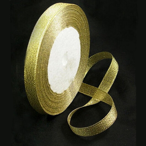 25 yards Organza Ribbon Lace Glitter Shiny Gold- 10mm wide 7LS17 ► Photo 1/1