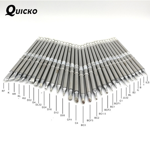 20~100pcs T12 soldering iron Tips stings for QUICKO OLED Controller FX-951 952 950D welding station FX-9501 fm-2028 iron handle ► Photo 1/4