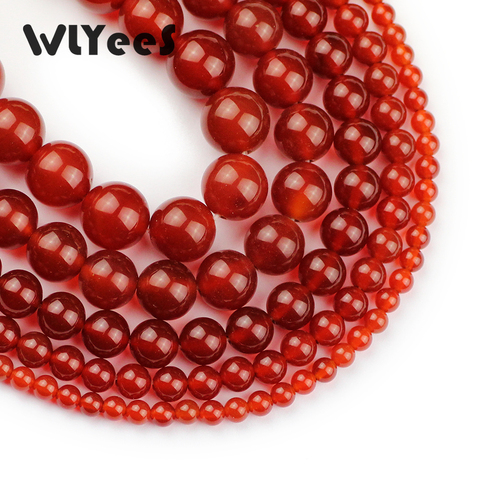 WLYeeS AAA Red carnelian Natural stone beads Round Ball 4-12mm loose beads Jewelry bracelet Necklace Making DIY Accessories 15
