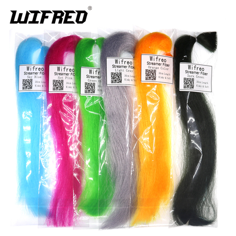 Wifreo 1Pack 30CM Crimped Kinky Minnow Fiber Streamer Fly Fibers Bucktail Jig Head Tying Material for Fly Fishing Bass Lure ► Photo 1/6