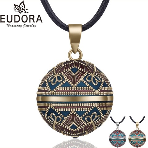 EUDORA Harmony Ball Necklace Vintage Chime Bola Pendant for Women Fashion Jewelry Gift Mexican Pregnancy Ball 45'' Chain 3 Style ► Photo 1/6