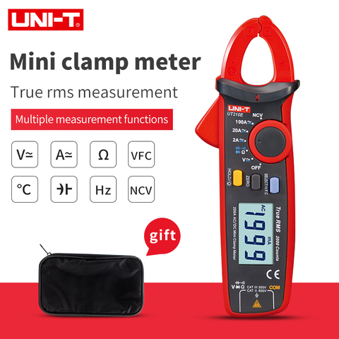 UNIT UT210E True RMS Mini Digital Clamp Meters AC/DC Current Voltage Auto Range VFC Capacitance Non Contact Multimeter UT/210A/B ► Photo 1/6
