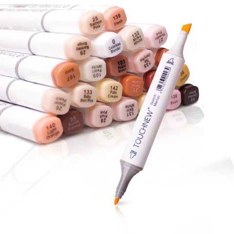 12 24 30 Colors Alcohol Sketch Marker Pens Anime Manga Drawing Brush Pens  School Color Pen Art Supplies, Art Markers, AliExpress