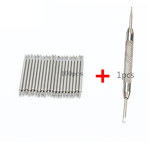 100pcs+1 tool Stainless Steel Watch Band Strap Spring Bar Link Pins Remover New Silver 12mm 14mm 16mm 18mm 20mm 22mm 24 26 28mm ► Photo 1/6