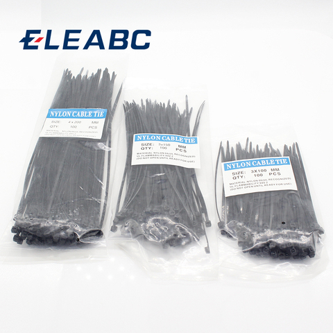 300 Pcs Nylon Cable Self-locking Plastic Wire Zip Ties Set 3*100 3*150 4*200 MRO & Industrial Supply Fasteners & Hardware Cable ► Photo 1/2