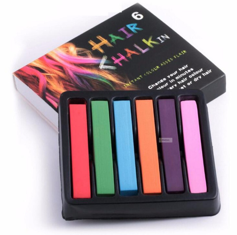 6pcs Colorful Hair Crayon Temporary Color chalk for coloring hair dye Pastels Kit DIY Styling tools creme para cabelo set ► Photo 1/5