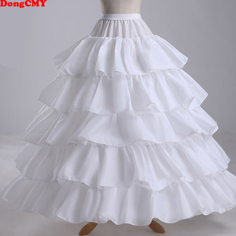 Cheap Long 4 Hoops Petticoat Underskirt For Ball Gown Wedding Dress Mariage Underwear Crinoline Wedding Accessories ► Photo 1/5