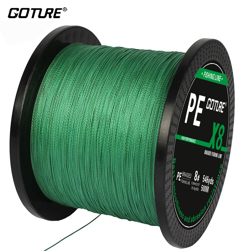 Goture 500M Braided Fishing Line 8 STRANDS Super Strong Saltwater Fishing Line 