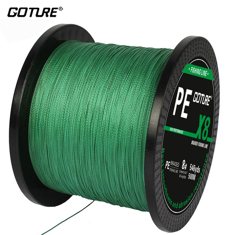 Goture 8 STRANDS 500m PE Braided Fishing Line Super Strong Japan Multifilament Fishing Line 17 22 30 39 45 51 55 74 87 108LB ► Photo 1/6