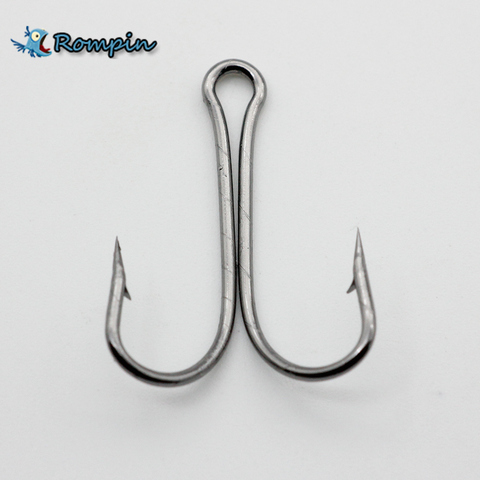 Rompin 50pcs/lot Dual High Carbon Steel Black Fishing Hooks Double anchor hook  Saltwater fishing tackle 9908 size 8#-1# - Price history & Review, AliExpress Seller - Rompin Fishing Store