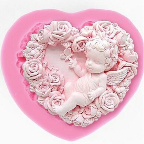 Rose Angel Craft Art Silicone Soap Mold 3D Craft Molds DIY Resin Clay Candle Molds Fondant Handmade Soap Moulds ► Photo 1/5