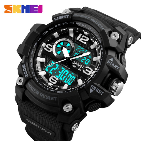 SKMEI Top Brand Luxury Sport Watch Men Military 5Bar Waterproof Quartz Watches Dual Display Wristwatches relogio masculino 1283 ► Photo 1/6