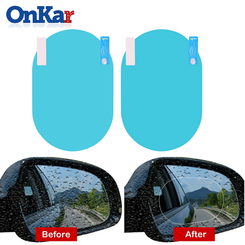 ONKAR 2PCS Car Rearview Mirror Protective Film Clear Car Sticker for Anti Fog Car Mirror Window Clear Anti-glare Car Sticker ► Photo 1/6