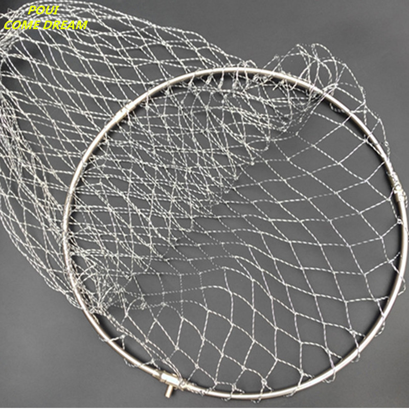 Stainless Steel Fishing Folding Net Brail Head Round Dipnet Tackle Accessory.dr