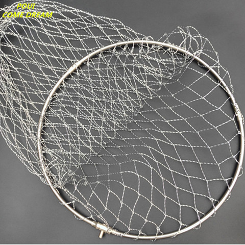2.1M Nylon Collapsible Catch Fishing Net Foldable Carbon Long Handle  Telescopic Fishing landing hand Nets
