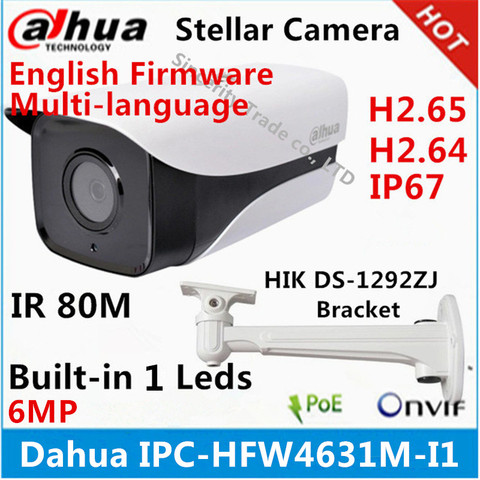 Dahua IPC-HFW4631M-I1 6MP IP Camera IR50M IP67 POE CCTV camera replace IPC-HFW4431M-I1 outdoor camera with bracket ► Photo 1/3