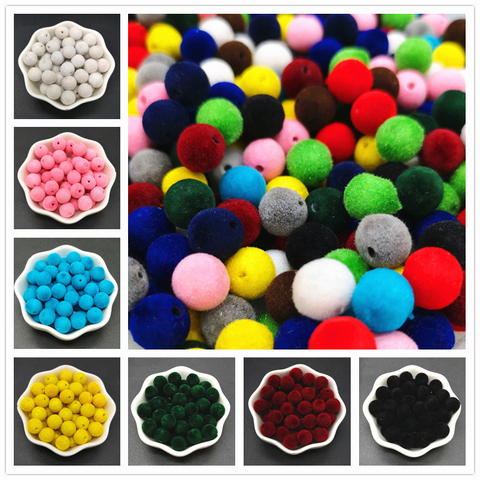 10mm Velvet Beads Acrylic Round Beads Accessories For Jewelry Making Necklace Handmade Loose Beads,30pcs/lot ► Photo 1/5