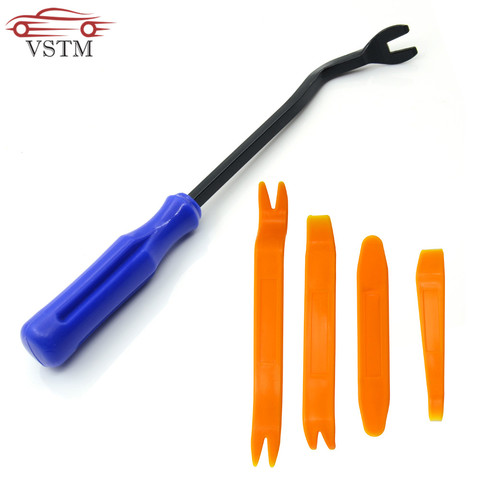 4pcs car door pannel with 1pcs new Cleaner tool Car Door Panel Remover Upholstery Fastener Disassemble Auto Vehicle Refit Tools ► Photo 1/6