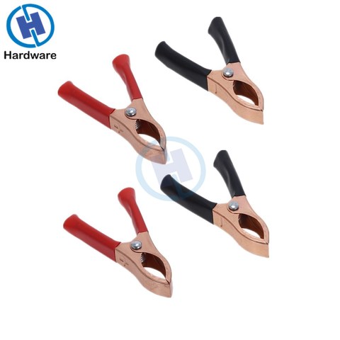 4Pcs X 75mm 30A Crocodile Alligator Car Battery Insulated Clips Clamps Red + Black ► Photo 1/6