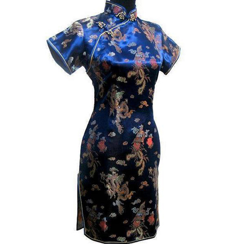 Navy Blue Traditional Chinese Women Dress Satin Short Qipao Vintage Button Dragon Cheongsam Plus Size 3XL 4XL 5XL 6XL - Price history & Review | AliExpress Seller - pengfei hang's store | Alitools.io Navy Blue Traditional Chinese Women Dress Satin Short Qipao Vintage Button Dragon Cheongsam Plus Size 3XL 4XL 5XL 6XL - Price history & Review | AliExpress Seller - pengfei hang's store | Alitools.io