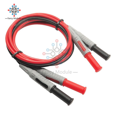 2pcs Red Black Cables P1032 Multimeter Test Cable Injection Molded 4mm Banana Plug Test Line Straight to Straight Test Cable ► Photo 1/6
