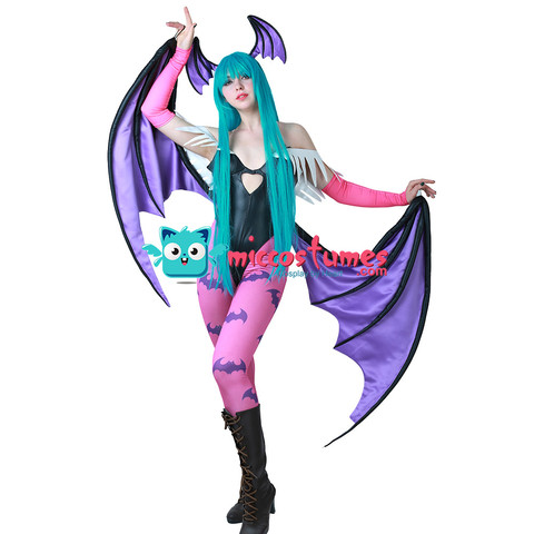 Morrigan Aensland Cosplay Costume with Wings Whole Set Outfit ► Photo 1/5