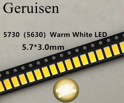 100PCS 5730 SMD LED 50-55 LM Lamp 0.5w light-emitting Diode Chip Warm white for LED CCT:2800-3000K Still 3V ► Photo 1/4