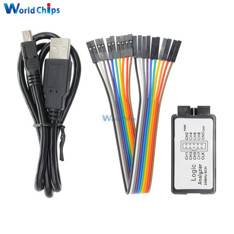 USB 24MHz 8CH 24MHz Logic Analyzer Device Set USB Cable For ARM FPGA M100 ► Photo 1/6