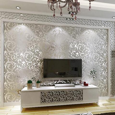 10M Mosaic Silver & Gold Rolls Wallpaper Luxury Metallic Design Flicker Decorate 