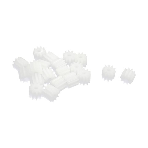 UXCELL 20Pcs/lot 6mm x 2mm 10 Teeth Plastic Gear Wheel for Toy Car Motor Gearbox Shaft Power Transmission Parts ► Photo 1/1