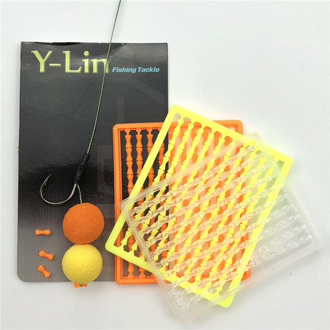 10 cards(1000pc) Carp fishing Hair Rig Boilies Bait Dumbell Stopper boilies bait holder bait rig stop hair rig pop up stop ► Photo 1/6