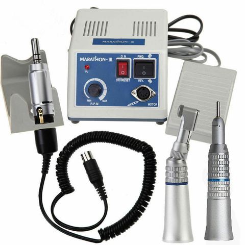 Dental Lab E-TYPE micromotor polish hand piece with contra angle & straight handpiece SEAYANG MARATHON 3 + Electric Motor ► Photo 1/6