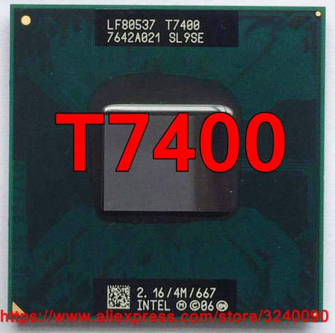 Original lntel Core 2 Duo T7400 CPU Socket 479 (4M Cache/2.16GHz/667 MHz/Dual-Core) Laptop processor free shipping ► Photo 1/1
