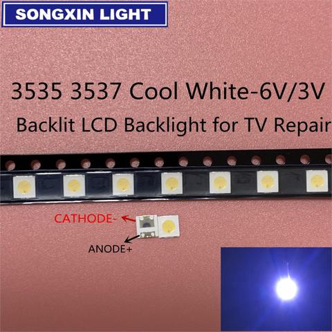 100pcs 2W 6V 3535 TV Backlight LED SMD Diodes Cool White LCD TV Backlight Televisao TV Backlit Diod Lamp Repair Application ► Photo 1/5